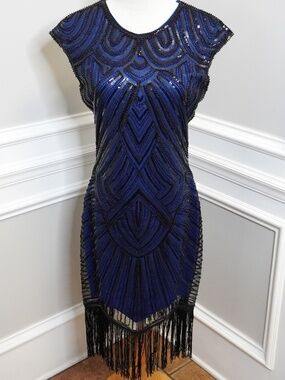 BABEYOND Women's Flapper Dresses 1920s Beaded Fringed Great Gatsby Dress